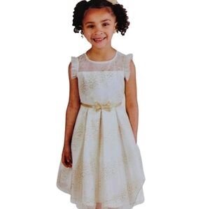 10 • Jona Michelle • Elegant Gold and White Kids Dress